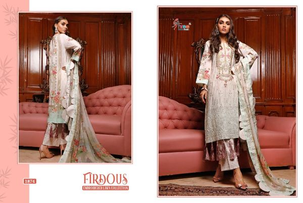 Shree Fabs Presnets Firdous Embroidered Lawn Collection(chiffon) Wholesale Rate In Surat