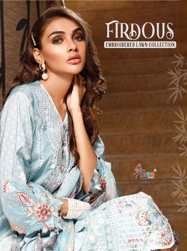 Shree Fabs Presnets Firdous Embroidered Lawn Collection(chiffon) Wholesale Rate In Surat