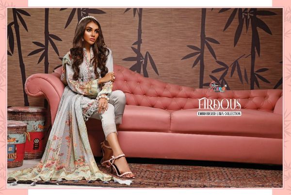 Shree Fabs Presnets Firdous Embroidered Lawn Collection(chiffon) Wholesale Rate In Surat