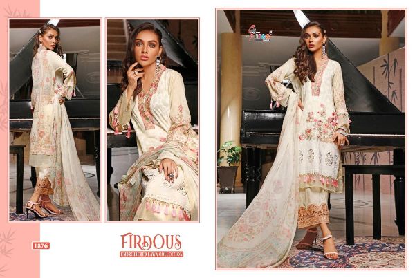 Shree Fabs Presnets Firdous Embroidered Lawn Collection(chiffon) Wholesale Rate In Surat