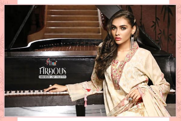 Shree Fabs Presnets Firdous Embroidered Lawn Collection(chiffon) Wholesale Rate In Surat