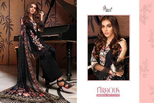 Shree Fabs Presnets Firdous Embroidered Lawn Collection(chiffon) Wholesale Rate In Surat