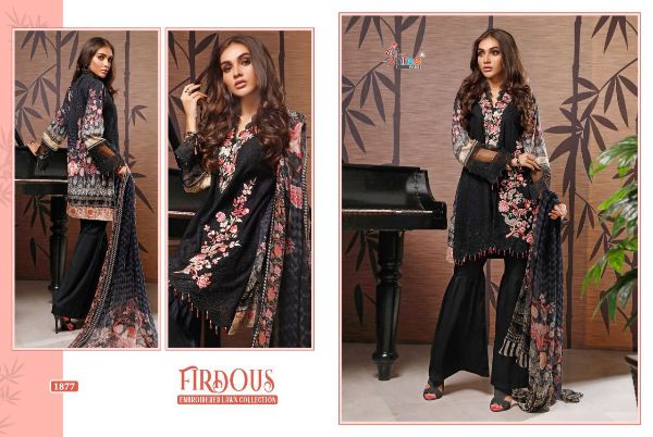 Shree Fabs Presnets Firdous Embroidered Lawn Collection(chiffon) Wholesale Rate In Surat