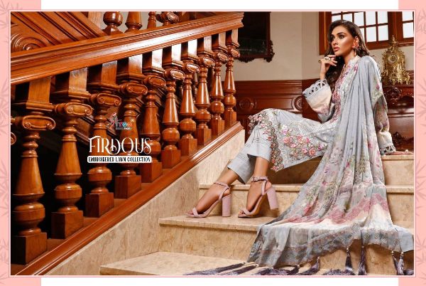 Shree Fabs Presnets Firdous Embroidered Lawn Collection(chiffon) Wholesale Rate In Surat