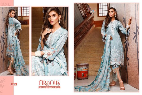 Shree Fabs Presnets Firdous Embroidered Lawn Collection(chiffon) Wholesale Rate In Surat
