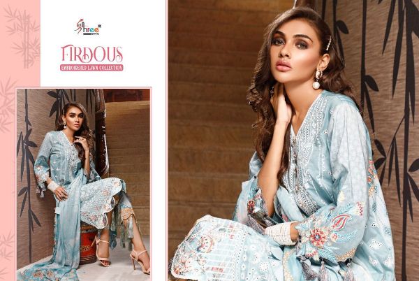 Shree Fabs Presnets Firdous Embroidered Lawn Collection(chiffon) Wholesale Rate In Surat