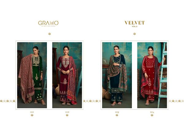Gramo Presnets Velvet Vol-2 Suit Wholesale Rate In Surat
