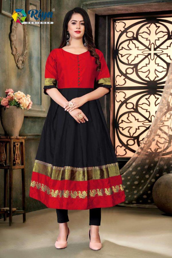 Riya Designer Presnets Aanya  Tafeta Silk Long Gown Collection Wholesale Rate In Surat