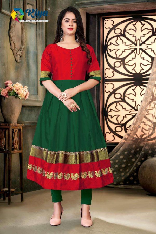 Riya Designer Presnets Aanya  Tafeta Silk Long Gown Collection Wholesale Rate In Surat