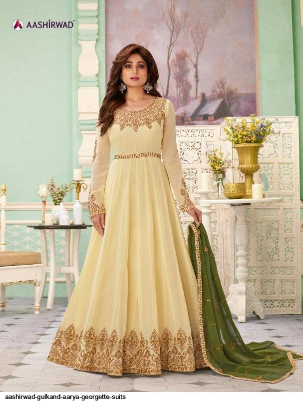 Aashirwad Presents Gulkand Aarya Georgette Suits At Wholesale Rate In Surat