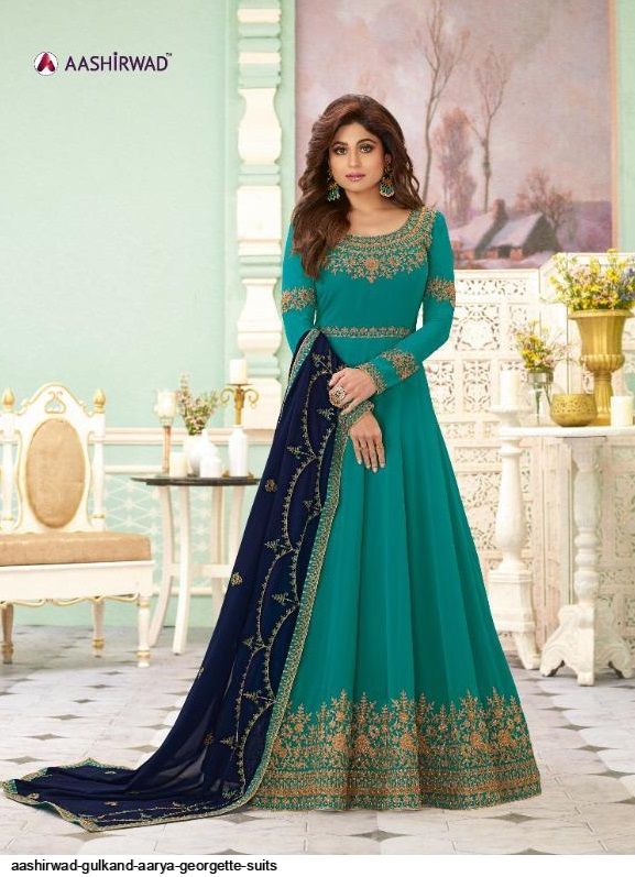Aashirwad Presents Gulkand Aarya Georgette Suits At Wholesale Rate In Surat