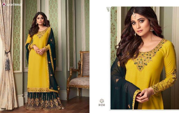 Aashirwad Present Crystal Georgette Sharara Suits Online Supplier Wholesale Rate In Surat