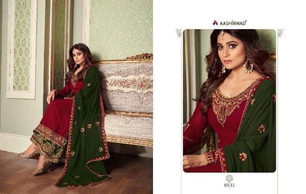 Aashirwad Present Crystal Georgette Sharara Suits Online Supplier Wholesale Rate In Surat