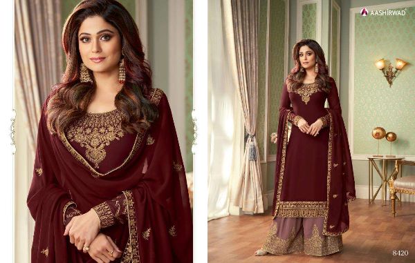 Aashirwad Presnets  Superb Georgette Exclusive Fancy Salwar Kameez Wholesale Rate In Surat