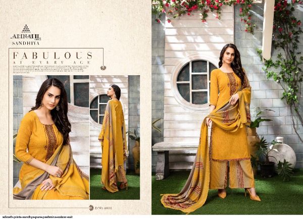 Adinath Prin Presnets Sandhya Pure Pashmina Salwar Suit Wholesale Rate In Surat