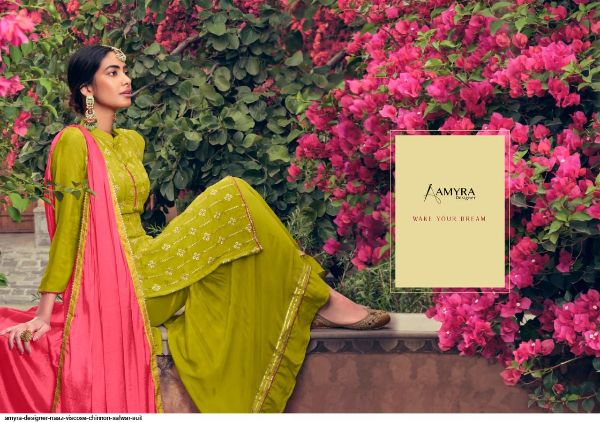 Amyra Designer Presents  Naaz Viscose Chinnon Salwar Suit Wholesale Rate In Surat