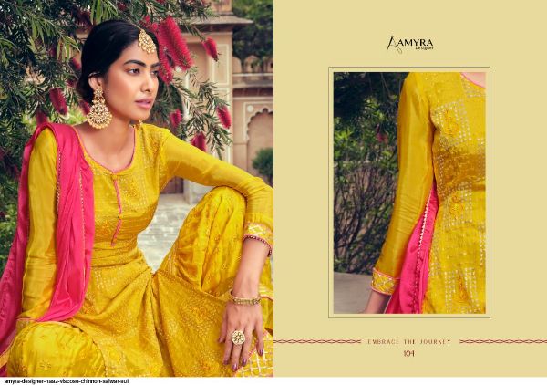 Amyra Designer Presents  Naaz Viscose Chinnon Salwar Suit Wholesale Rate In Surat