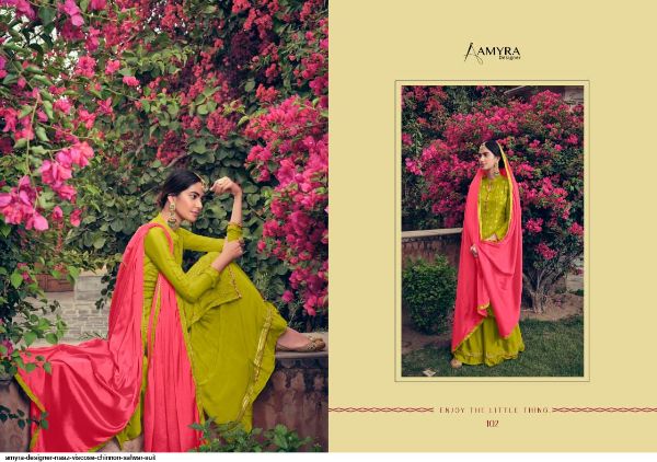 Amyra Designer Presents  Naaz Viscose Chinnon Salwar Suit Wholesale Rate In Surat