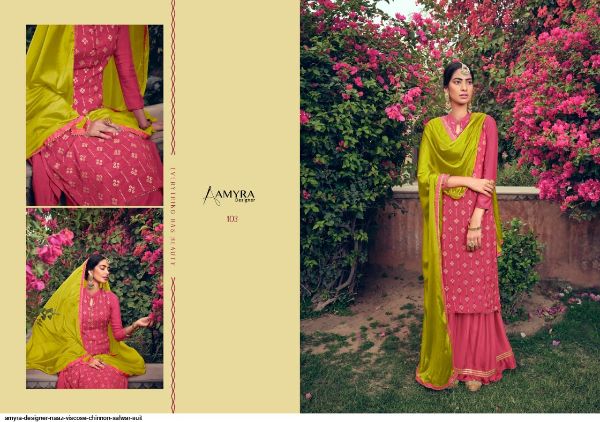 Amyra Designer Presents  Naaz Viscose Chinnon Salwar Suit Wholesale Rate In Surat