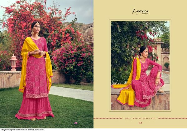 Amyra Designer Presents  Naaz Viscose Chinnon Salwar Suit Wholesale Rate In Surat