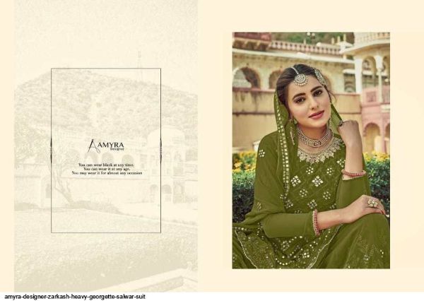 Amyra Designer Presnets  Zarkash Heavy Georgette Salwar Suit Wholesale Rate In Surat
