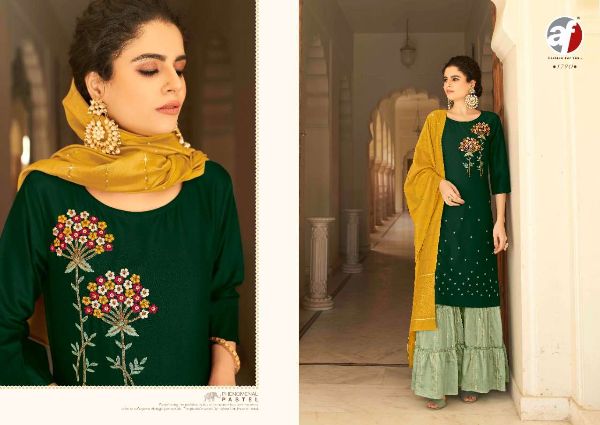 Anju Fab Presents   Ghoomar Silk Kurti With Garara And Dupatta Readymade Collection Wholsale Rate In Surat