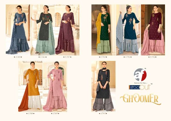 Anju Fab Presents   Ghoomar Silk Kurti With Garara And Dupatta Readymade Collection Wholsale Rate In Surat