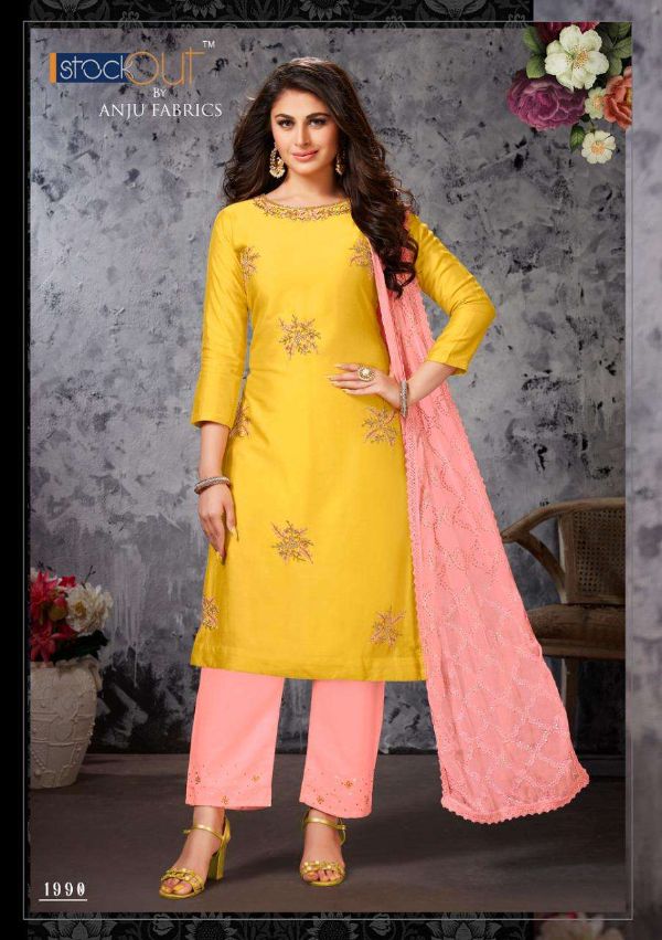 Anju Fab Presents  Shehnai Vol 1 Kurti With Exclusive Pant And Heavy Dupatta Set Wholesale Rate In Surat
