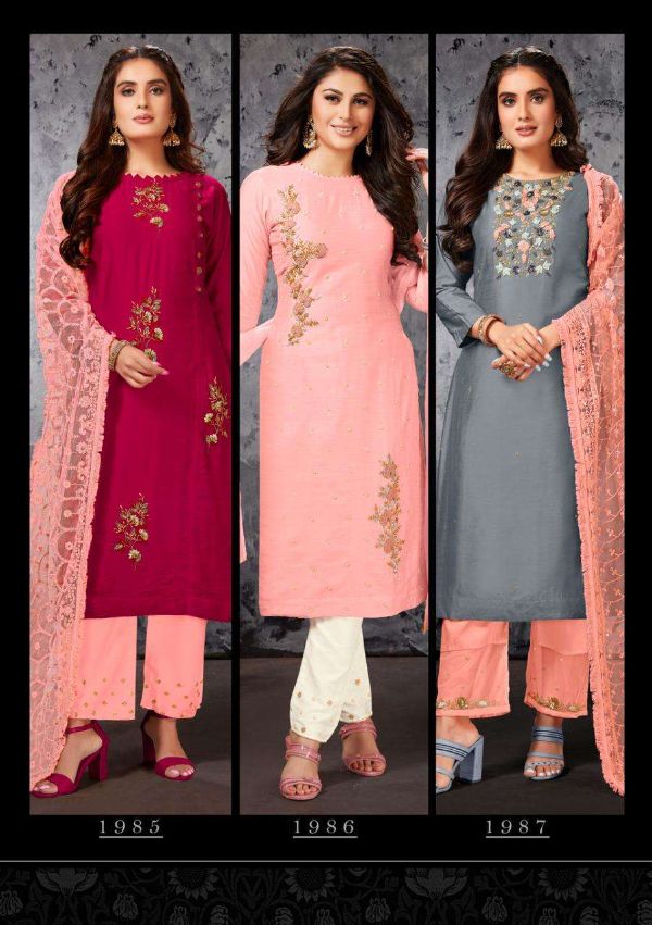 Anju Fab Presents  Shehnai Vol 1 Kurti With Exclusive Pant And Heavy Dupatta Set Wholesale Rate In Surat