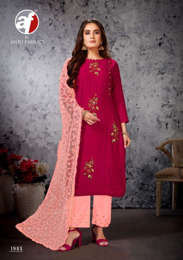 Anju Fab Presents  Shehnai Vol 1 Kurti With Exclusive Pant And Heavy Dupatta Set Wholesale Rate In Surat