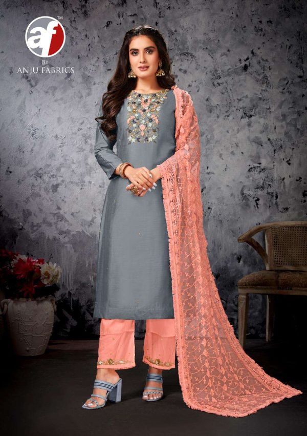Anju Fab Presents  Shehnai Vol 1 Kurti With Exclusive Pant And Heavy Dupatta Set Wholesale Rate In Surat