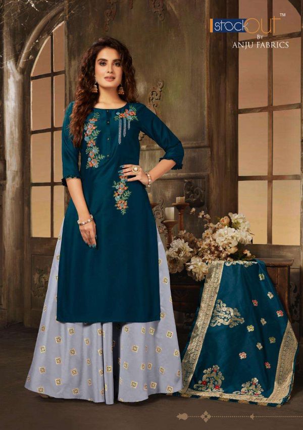 Anju Fab Presnets  Vivaah Readymade Kurti Skirt With Banarasi Dupatta Wholesale Rate In Surat