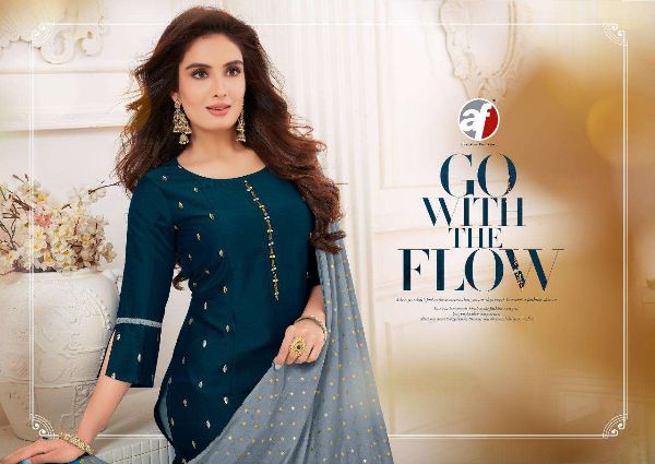 Anju Fab Presnets  Zoya Exclusive Bemberg Silk Full Stitch Kurti Plazzo With Dupatta Wholesale Rate In Surat