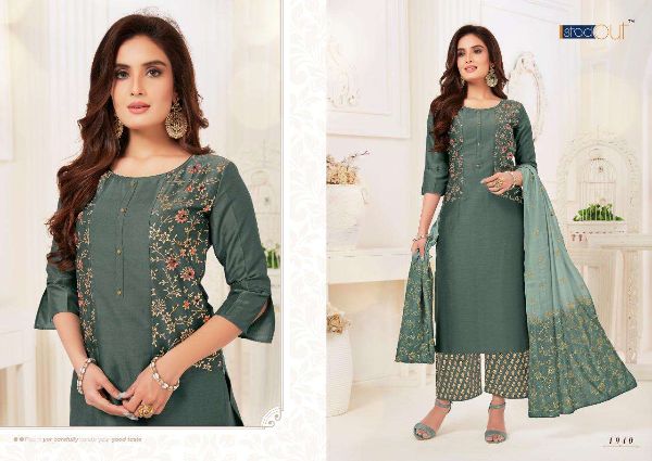 Anju Fab Presnets  Zoya Exclusive Bemberg Silk Full Stitch Kurti Plazzo With Dupatta Wholesale Rate In Surat