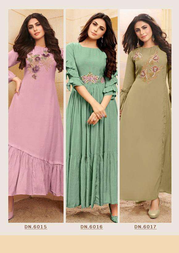 Anju Fab Presnets Fashion Fever  Designer Handwork Party Wear Long Gown Wholesale Rate In Surat