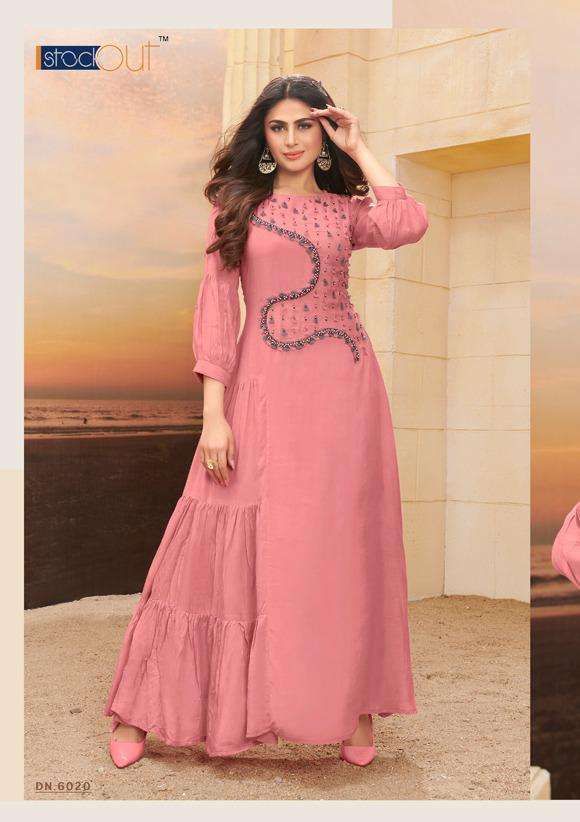 Anarkali Multicolor Volume 18 - Silk Kurti With Heavy Work Long Gown Kurti  at Rs 799 in Surat