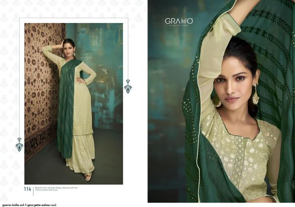 Gramo Presnets  Bride Vol 1 Georgette Salwar Suit Wholesale Rate In Surat