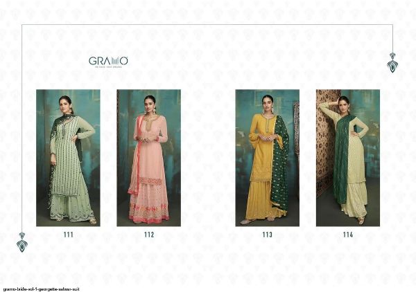 Gramo Presnets  Bride Vol 1 Georgette Salwar Suit Wholesale Rate In Surat