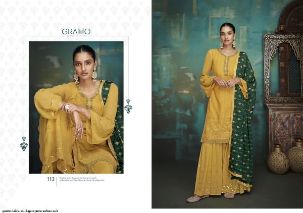 Gramo Presnets  Bride Vol 1 Georgette Salwar Suit Wholesale Rate In Surat