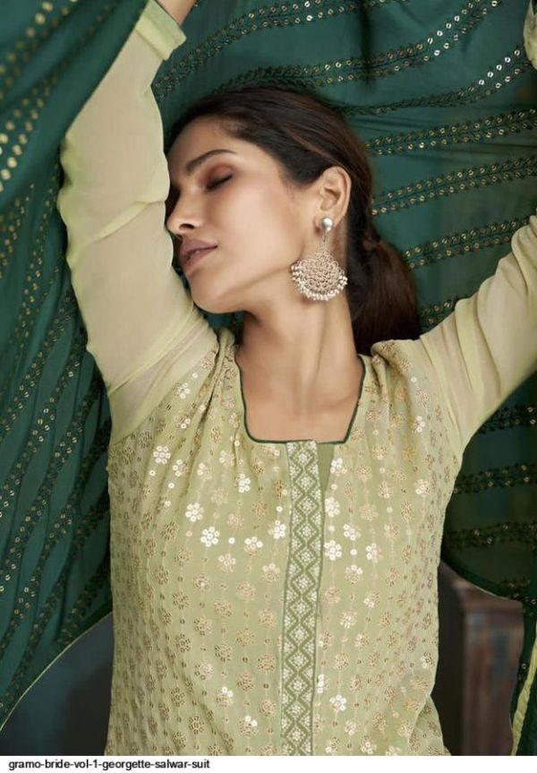 Gramo Presnets  Bride Vol 1 Georgette Salwar Suit Wholesale Rate In Surat