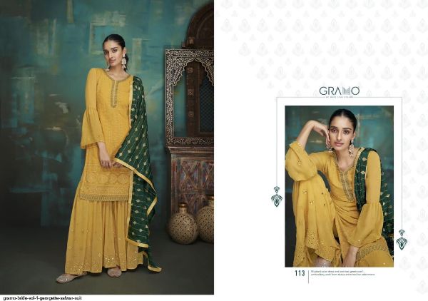 Gramo Presnets  Bride Vol 1 Georgette Salwar Suit Wholesale Rate In Surat