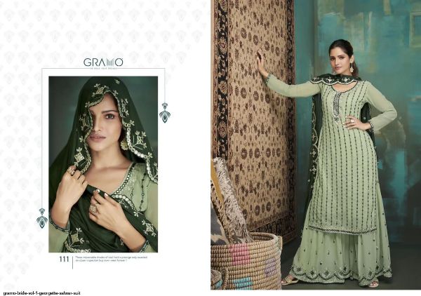 Gramo Presnets  Bride Vol 1 Georgette Salwar Suit Wholesale Rate In Surat