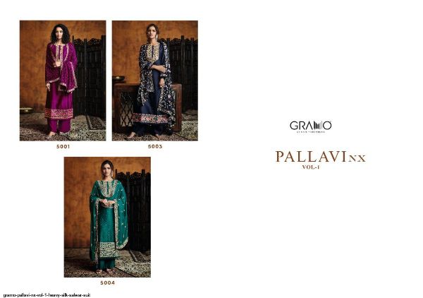 Gramo Presenets  Pallavi Nx Vol 1 Heavy Silk Salwar Suit Wholesale Rate In Surat