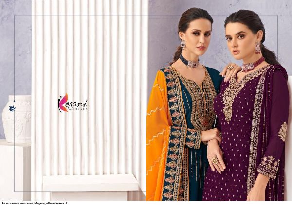 Kesari Trendz Presents  Simran Vol 4 Georgette Salwar Suit Wholesale Rate In Surat