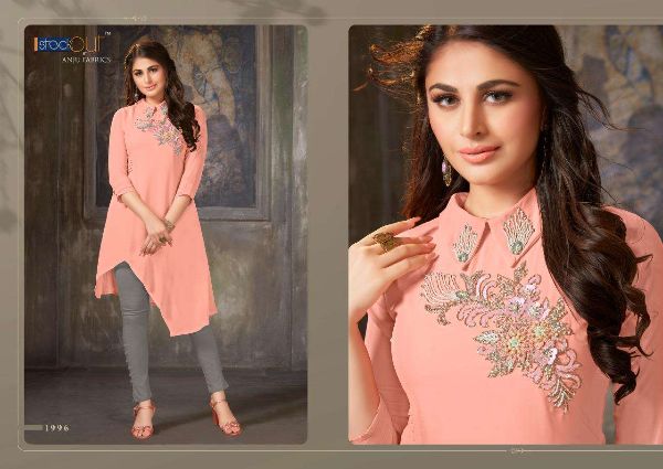 Anju Fab Presents Purity  Georgette Kurti With Pant Readymade Collection Wholesale Rate In Surat
