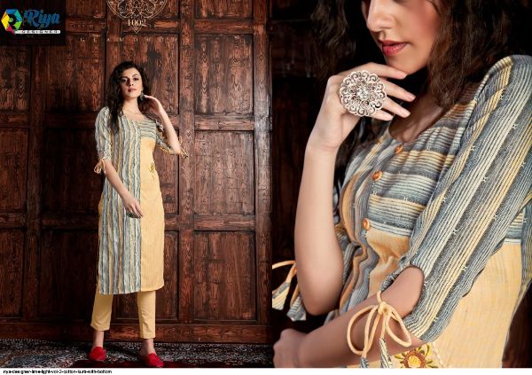 Riya Designer Presnets  Lime Light Vol 2 Cotton Kurti With Bottom Wholesale Rate In Surat