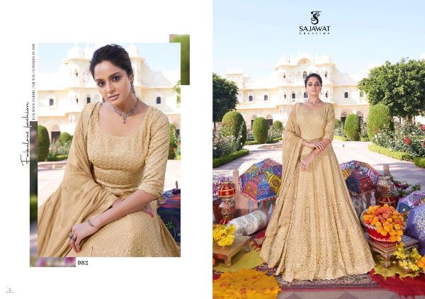 Sajawat Creation Presnets  Meraki Vol 7 Georgette Readymade Long Dresses Wholesale Rate In Surat