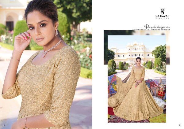 Sajawat Creation Presnets  Meraki Vol 7 Georgette Readymade Long Dresses Wholesale Rate In Surat
