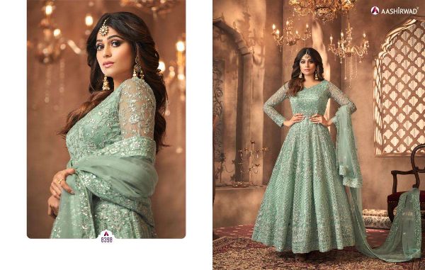 Aashirwad Presnets Sanjana Wedding Long Indian Suits Wholesale Rate In Surat