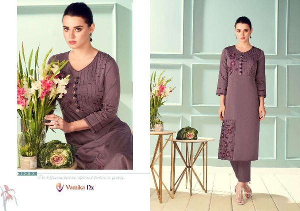 Vamika Nx Presnets  Magic Viscose Silk Formal Wear Fancy Kurtis Wholesale Rate In Surat